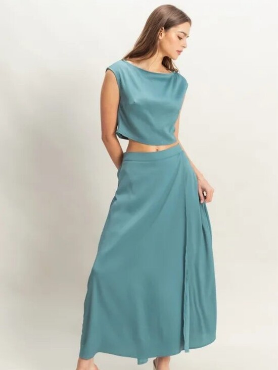 Harmony In Nature Dresses & Skirts - Dream In Slate Maxi Set